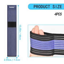 4Pcs Soft Elastic Wrist Support Wrap Tennis Wrist Support Durable Wristband Gym Wrist Straps Working Out Fitness Polyester Compression Brace for Carpal Tunnel Tennis