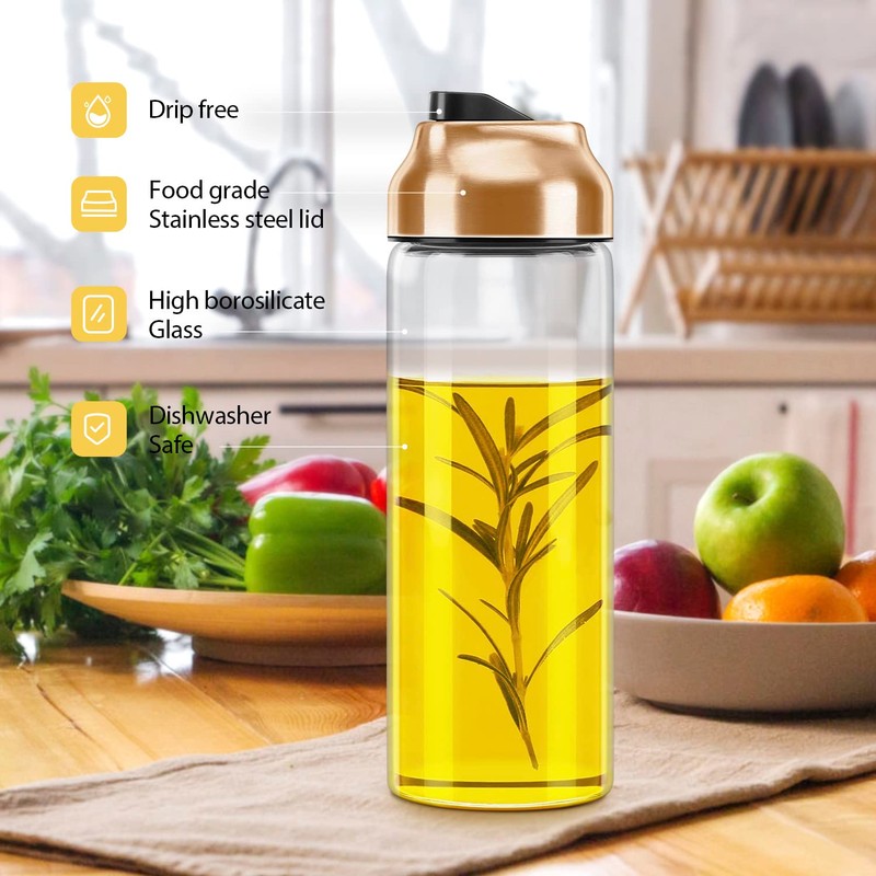 Aelga Copper Kitchen Accessories - Glass Oil Dispenser - Copper