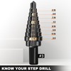 KSEIBI #3 HSS Step Drill Bit Set 1/4-3/4" with 3/8