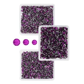 qiipii Grape Purple Crystal Resin Rhinestones for Crafting 3mm 4mm 5mm Flatback Stones Non-Hotfix Diamonds Crystals Gems Charms for Nails Face Eyes Makeup Tumblers Bottles DIY Crafts Clothes Shoes