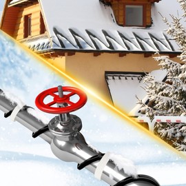 MAXKOSKO 75FT Roof Heat Cable (10FT Power Cord), Self-Regulating Heating Cable for Roof Snow Melting, 7W/Ft 120V Heat Tape for Water Pipes, Roof and Gutters, with Fluoropolymer Jacket