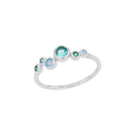 s.Oliver 2039706 Women's Ring 925 Sterling Silver with Synthetic Zirconia Blue Comes in Jewellery Gift Box, 58 (18.5), Sterling silver, Cubic Zirconia