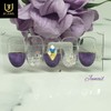 Purple Aurora Handmade Nail Tips - Long Round / 퍼플오로라