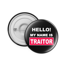Rib Ticklerz - Funny Leaving Work Badge Novelty Gift For Work Colleague New Job Present Hello My Name Is Traitor Joke Coworker Promotion Gift Farewell Bye - BA47