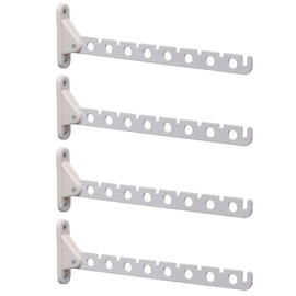 PRIOstahl 4 x Clothes Fan | Clothes Hooks / Coat Hooks / Hanging Straps / Hooks | Foldable - 310 mm (Pack of 4, White)