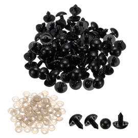 PATIKIL 18mm Safety Eyes, 130 Pcs Plastic Craft Eyes with Washers Safety Eyes for Stuffed Animals Crochet Toys Dolls DIY Craft Making, Black