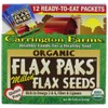 Carrington Farms Organic Ground Milled Flax Seed, 12 Count Easy