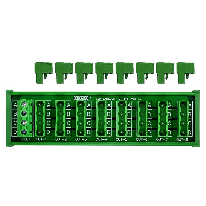 DIN Rail Mount 30A/300V 8x4 Position Pluggable Terminal Block Distribution