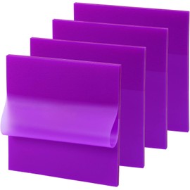 ONLYKXY Paquete de 4 notas adhesivas transparentes de 7,6 x 7,6 cm, pestañas autoadhesivas para libros, 200 hojas impermeables de PET, bloc de notas adhesivas (morado)