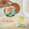Diamond Art Coasters Kit for Adults, 8 Pcs Rose Diamond