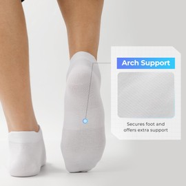 BAMBOO COOL Men's Ankle Socks Athletic Low Cut Heel Tab Cushioned Moisture Wicking, Running Arch Support Breathable, 8 Pack