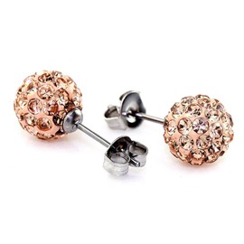 JewelrieShop Rhinestones Crystal Ball Stud Earrings Set Fireball Disco Ball Pave Bead Earrings Hypoallergenic for Women 6mm x 3 Pairs (White, Rose Gold, Gold)
