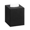Tissue Box Cover Square, PU Leather Black Box Cover, Cube