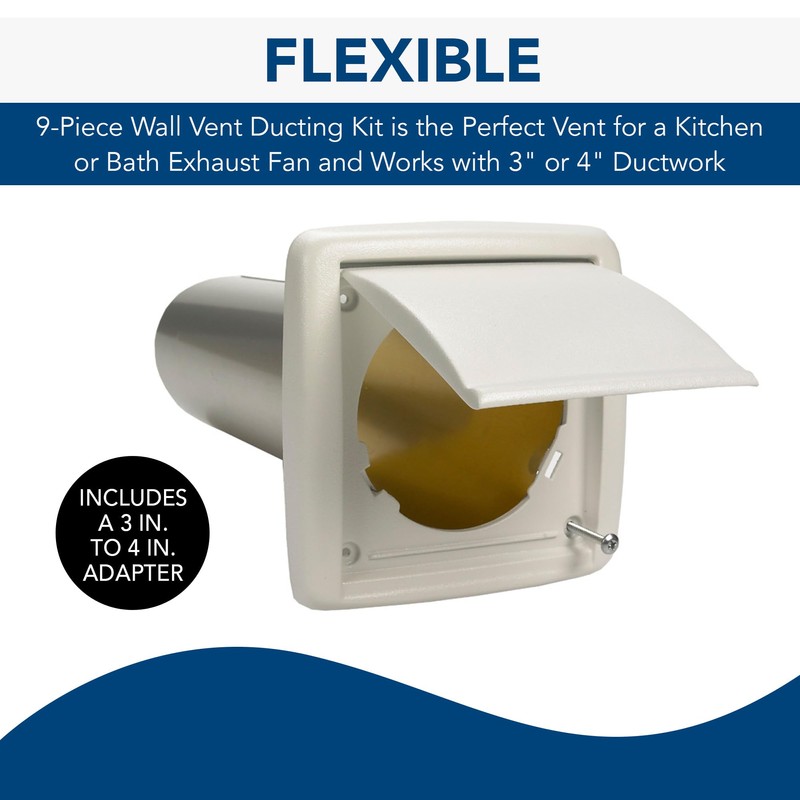Broan-NuTone WVK2A Flexible Wall Ducting Kit for Ventilation Fans, Exhaust