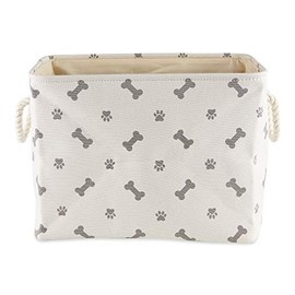 Bone Dry Pet Storage Collection Paw and Bone Print, Medium Rectangle, Gray