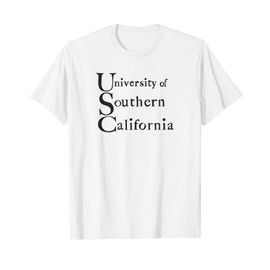 USC Handwritten University of Southern California Name Black T-Shirt