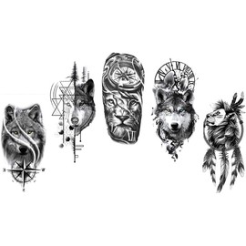 Tatuajes De Leones Tatuajes De Lobos Tatuajes En El Brazo Tatuajes Falsos 5 Hojas Tatuajes Hombres