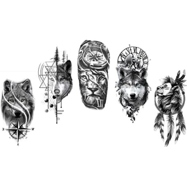 Tatuajes De Leones Tatuajes De Lobos Tatuajes En El Brazo Tatuajes Falsos 5 Hojas Tatuajes Hombres