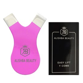 LUMESS ALISHBA BEAUTY STAINLESS STEEL EASY LIFT Y-COMB SHAPE LASH LIFT BRUSH LASH LIFT PERM TOOL, TINT TOOL, EYELASH LIFT & MAKEUP BEAUTY TOOL FOR LASH GRAFTING YCOMB TOOL (PINK)