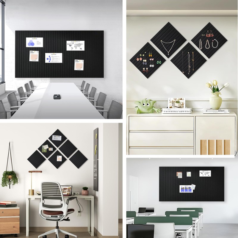Large Cork Board for Office, 8 Pack Felt Wall Tiles