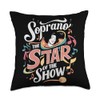 Soprano Singer Vocal Range Vocalist Voice Singing Choir Throw Pillow