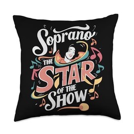 Soprano Singer Vocal Range Vocalist Voice Singing Choir Throw Pillow