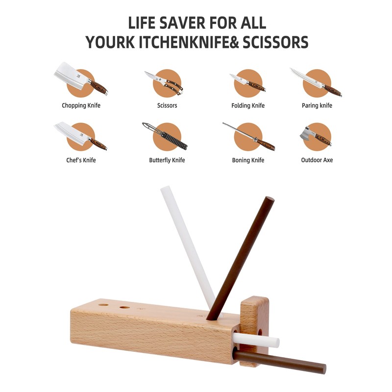 4-Rod Turn Box, Ceramic Sharpener Rod from Kitchen Sharpening Tool,