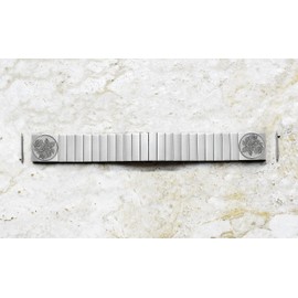 NICKSTON Roses Floral Engraved Band Compatible with Garmin Venu 2 Vivoactive 4 and Forerunner 265 255 Music Silver Stainless Steel Strap S-RS1 (6" (152mm) Wrist Size)