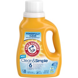 Arm & Hammer Clean & Simple, 25 Loads Liquid Laundry Detergent, 43.75 Fl oz, (packaging may vary)