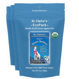 St. Claire's Organics Throat Soothers Aromatherapy Pastilles – 3-Pack EcoPack, 3 oz Each| Certified Organic, Vegan, Gluten-Free, Allergen-Free, Non-GMO, Low Calorie, Plant-Based | Made in USA