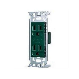 Panasonic WN1512GK Full Color Embedded Grounding Double Outlet Green