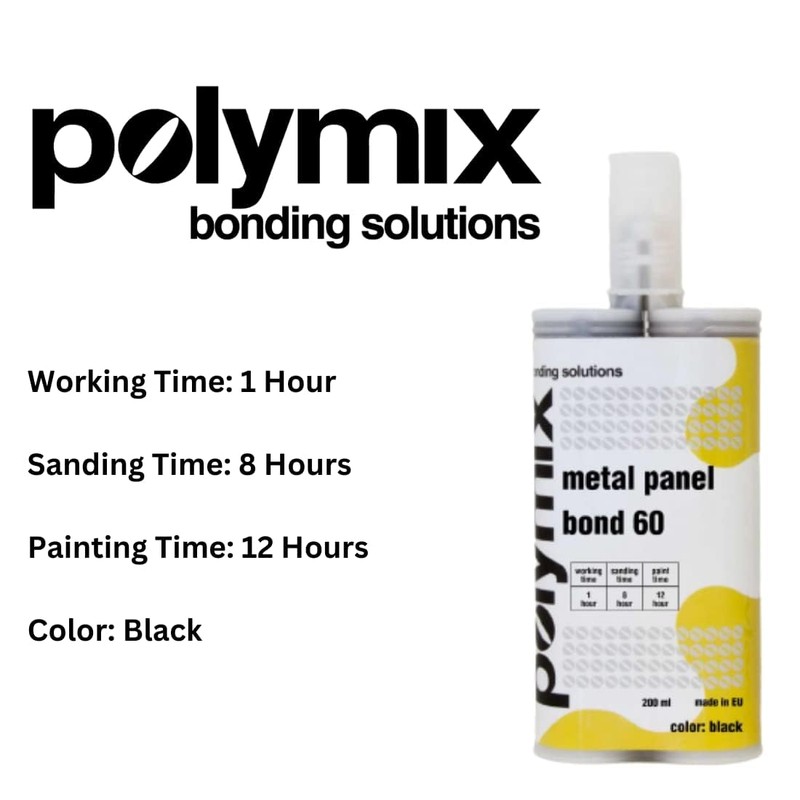 Polymix Metal Panel Bond 60 Adhesive 50ml Cartridge & Two