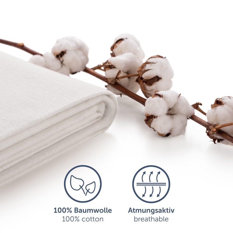 Blumtal® Premium Molton Mattress Protector, Set of 2, 100% Cotton,