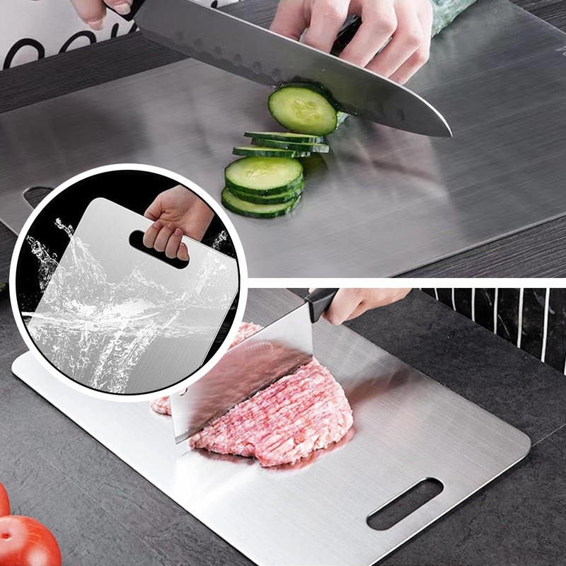 Stainless Steel Cutting Board - Durable Kitchen Chopping Board for