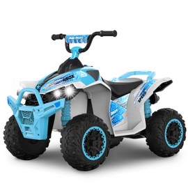 Kid Trax 12V ATV for Boys and Girl Toys - Toddler Ride On ATV, Kids' Electric Vehicle, ATV Quad Car Toy w/ 2 Speed, Led Headlights, Four Wheelers Ride On Toy, Max Weight 77 lb, Ages 3-8, ICE Blue