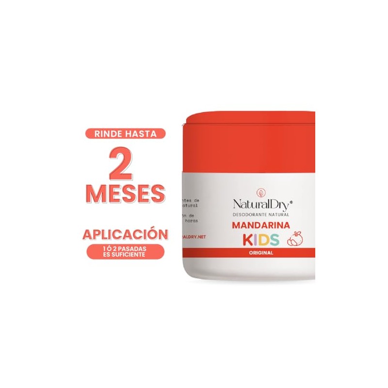 Naturaldry Pack Desodorantes Naturales Kids Formato Crema Infantil Niñas Niños
