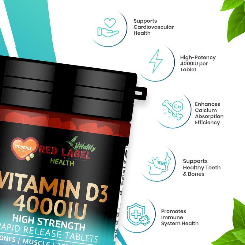 Vitamin D3 4000iu, 1 Year Supply, 365 Easy-Swallow Vitamin D