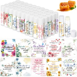 Dansib 50 Pack Christian Religious Gifts Bulk Lip Balms for Women Men Religious Church Party Favors Bulk Bible Verse Lip Balm with Scripture Inspirational Gifts for Coworkers Staff Employee
