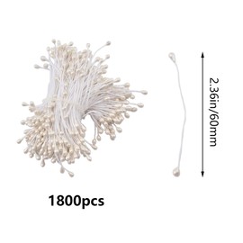 URROMA Stamens for Crafts, 1800 Pcs Stamens for Artificial Flowers DIY Wedding Party Home Scrapbook Decoration,White