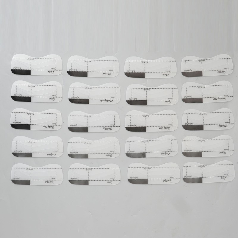 Eyebrow Powder Stamp Kit with 2Pcs Brushes 20Pcs Stencils Long