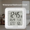 KADAMS Bathroom Clock 9.5" Kitchen Wall Clock with Large LCD