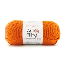Premier Yarns Anti-Pilling Everyday Worsted Yarn, Soft Acrylic, Ideal for Crocheting and Knitting, Machine Washable, 180 Yards, Pumpkin