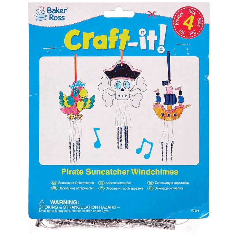 Baker Ross FC898 Pirate Suncatcher Windchimes - Pack of 4,