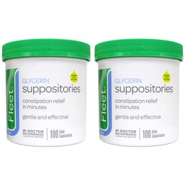 Fleet - Glycerin Suppositories, Laxative, Adult Jar Multi size 2 Pack ( 200ct Total )