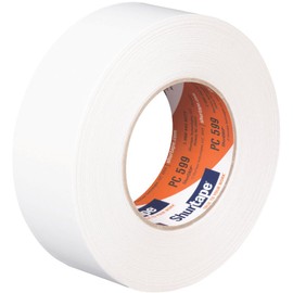 Shurtape PC 009 Contractor Grade, Co-Extruded Cloth Duct Tape, For Packaging, Sealing, Repairing, Waterproofing and Holding Plastic Sheeting, Indoor/Outdoor, 48mm x 55m, 9 mil, White, 1 Roll (152375)