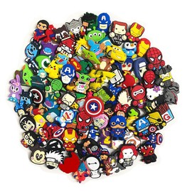 20 50 100pcs Random Different PVC Shoe Charms for Wristband Bracelet Shoe Decoration Party Gift (100PCS)