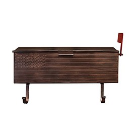 Oakland Living AZ620-COPPER Copper Patriotic Metal Outgoing Mail Flag and Newspaper Hangers Wall Mount Mailbox