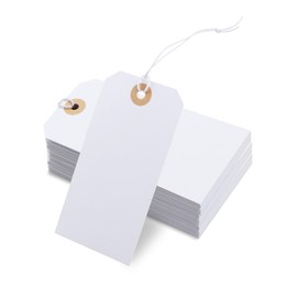 100 Packs Christmas Tags for Presents,Luggage Labels with String for Christmas,Graduation,Gifts,Sales Labels,4.76"×2.36"(White)