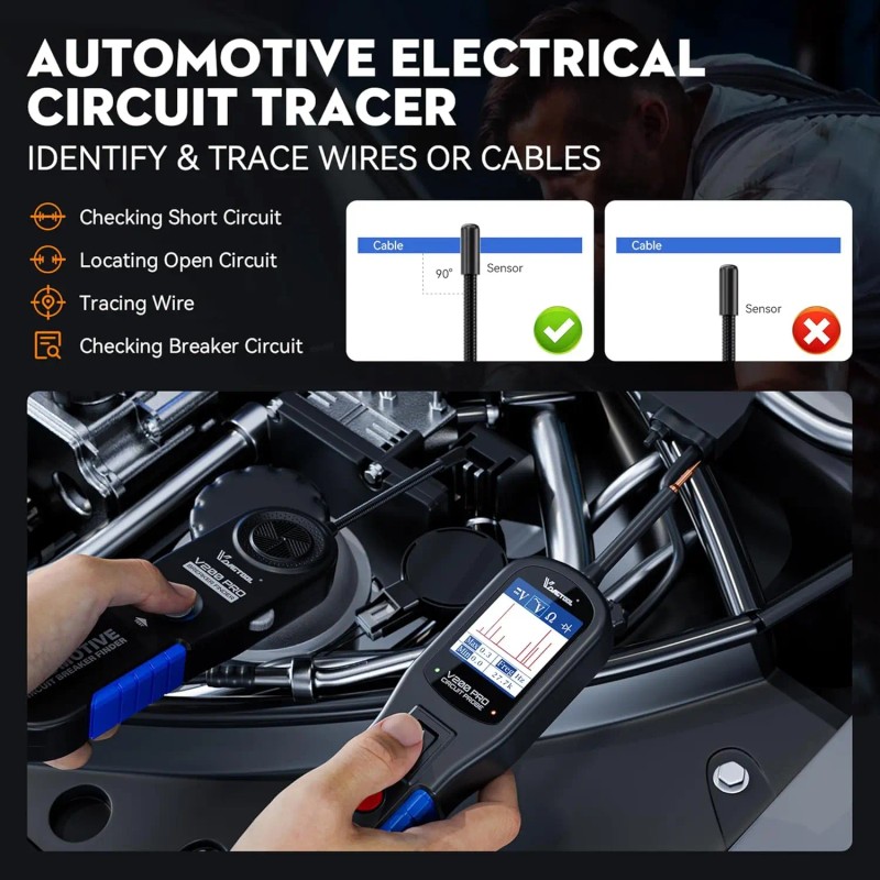 USA V200Pro VDIAGTOOL Automotive Electrical Tester, 9-30V Diagnostic Tool, Circuit