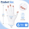 Thfaeyta 6 Pairs Fingerless Cotton Gloves Moisturising Adults Reusable White
